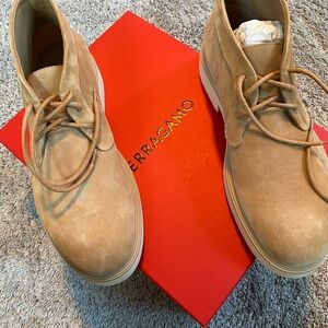 Salvatore Ferragamo Beige Chukka Boots